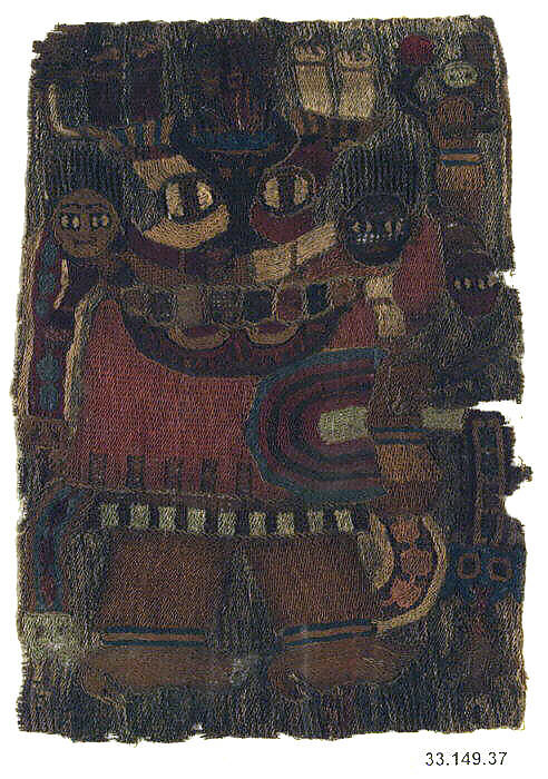 Embroidered Mantle Fragment, Camelid hair, Paracas 