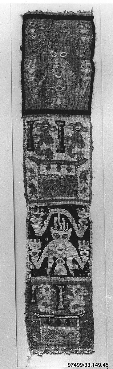 Tapestry Band Fragment, Camelid hair, cotton, Lambayeque (Sicán) 