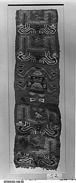 Tapestry Fragment, Camelid hair, Peru; central coast (?) 