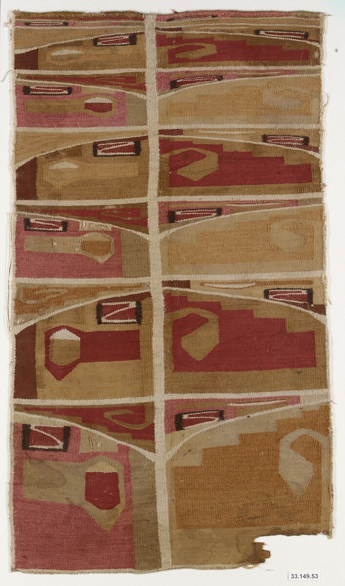 Tunic Fragment, Cotton, camelid hair, Wari