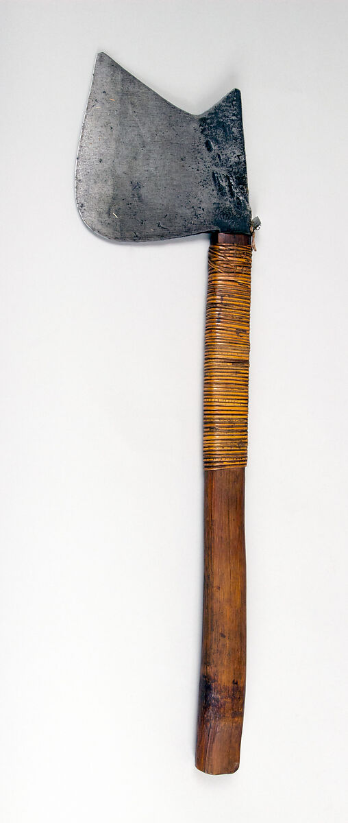 Axe ((Kalyo Kangyu), Iron, wood, rattan, Indian, Assam, Naga 