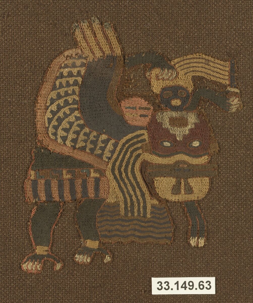 Embroidered Mantle Fragment, Camelid hair, Paracas 