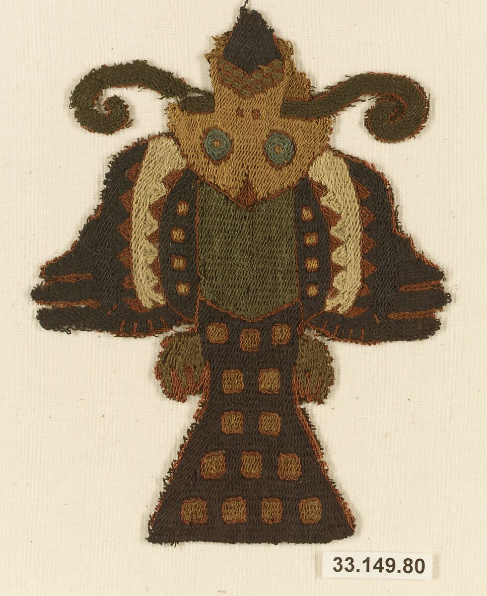 Embroidered Fragment, Camelid hair, cotton, Paracas 