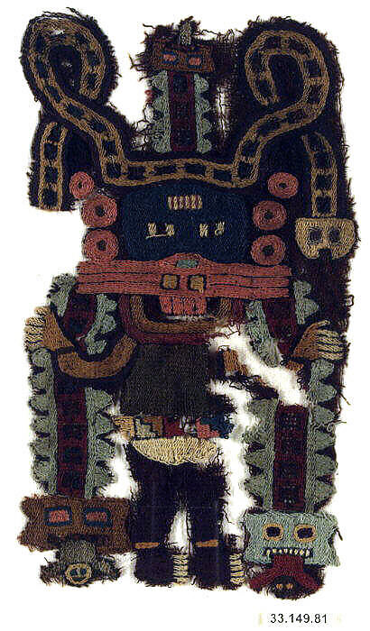 Embroidered Fragment, Camelid hair, cotton, Paracas 