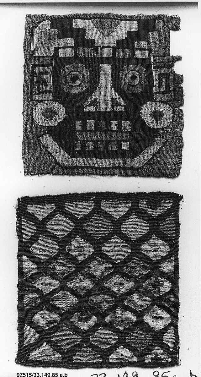 Panel with Face, Cotton, camelid hair, Wari
