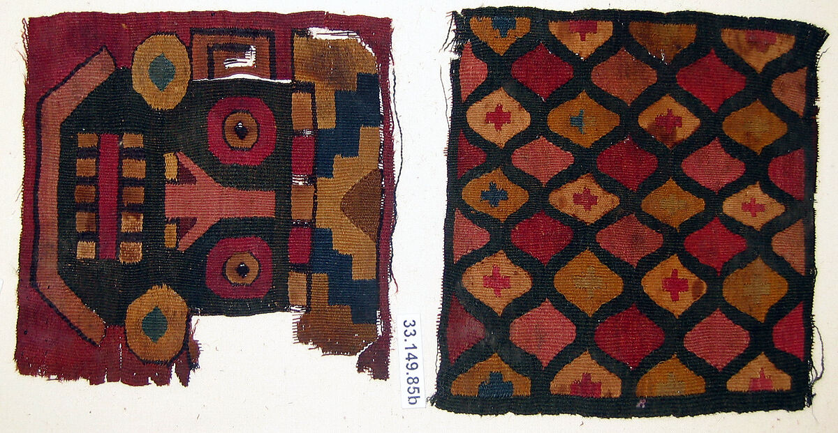 Panel with Face, Cotton, camelid hair, Wari