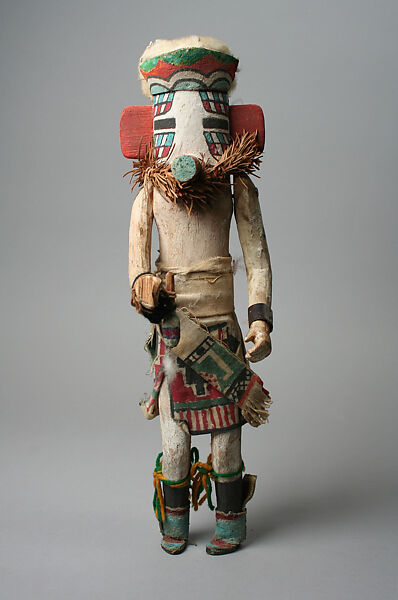 Masked  Katsina, Wood, paint, pine needles, cloth, Hopi 