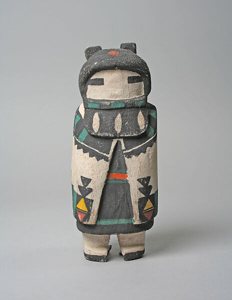 Hooded Katsina, Wood, pigment, cloth, Hopi 