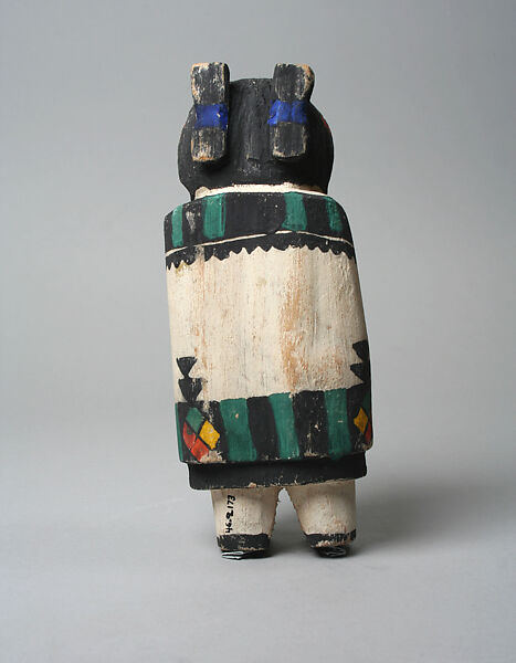Hooded Katsina, Wood, pigment, cloth, Hopi