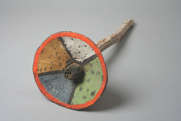 Ceremonial gourd stick, Wood, gourd, paint, Hopi 