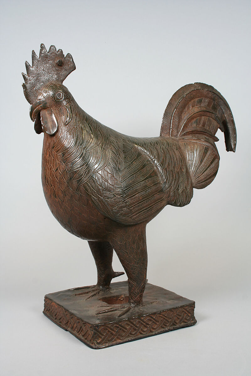 Rooster Sculpture Fighting Roosters Sculpture Brass Figure Handmade Gift An...