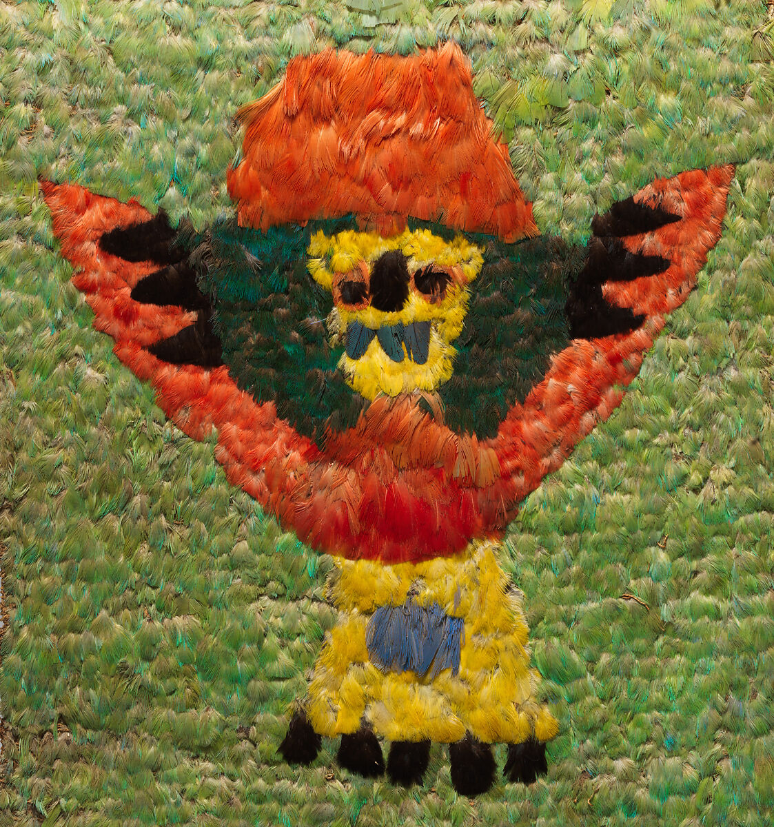 Tabard, Chimú artist(s), Cotton, feathers, plant fiber, Chimú