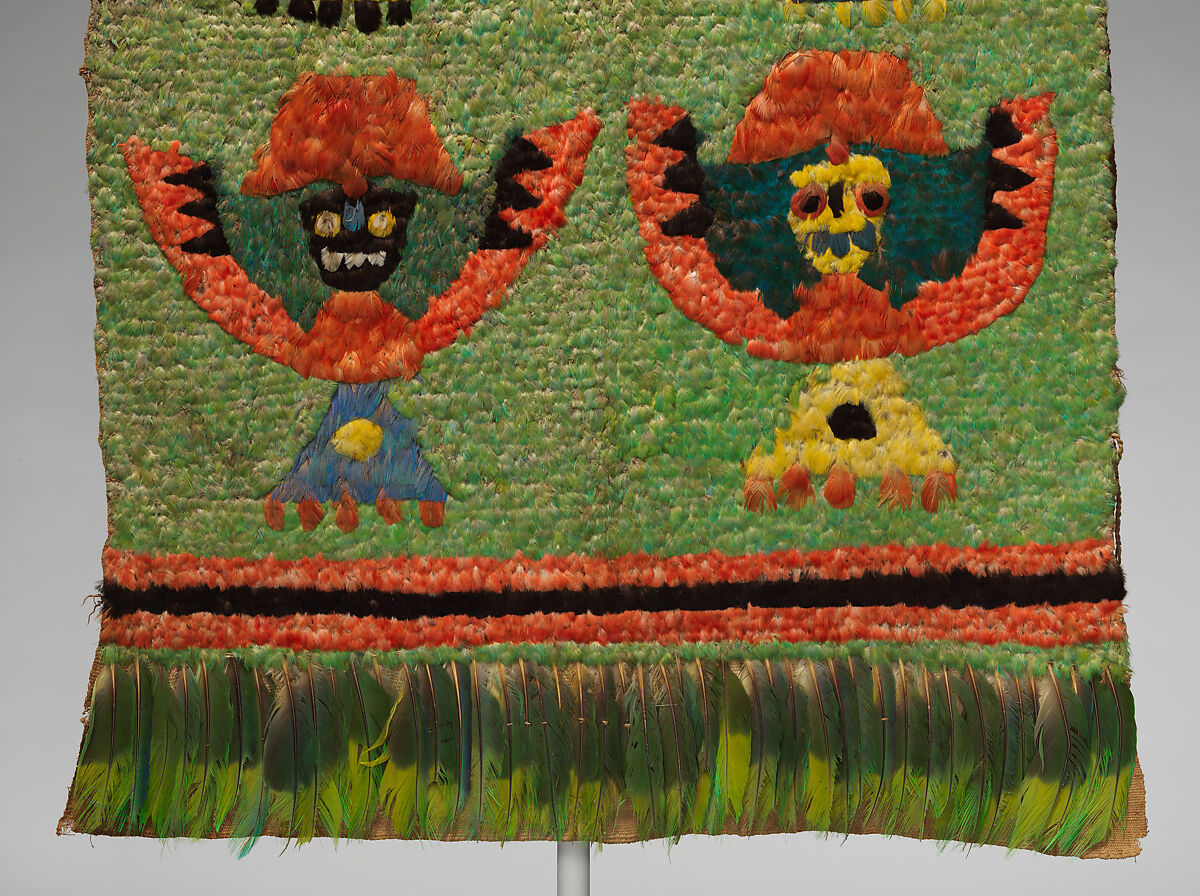 Tabard, Chimú artist(s), Cotton, feathers, plant fiber, Chimú