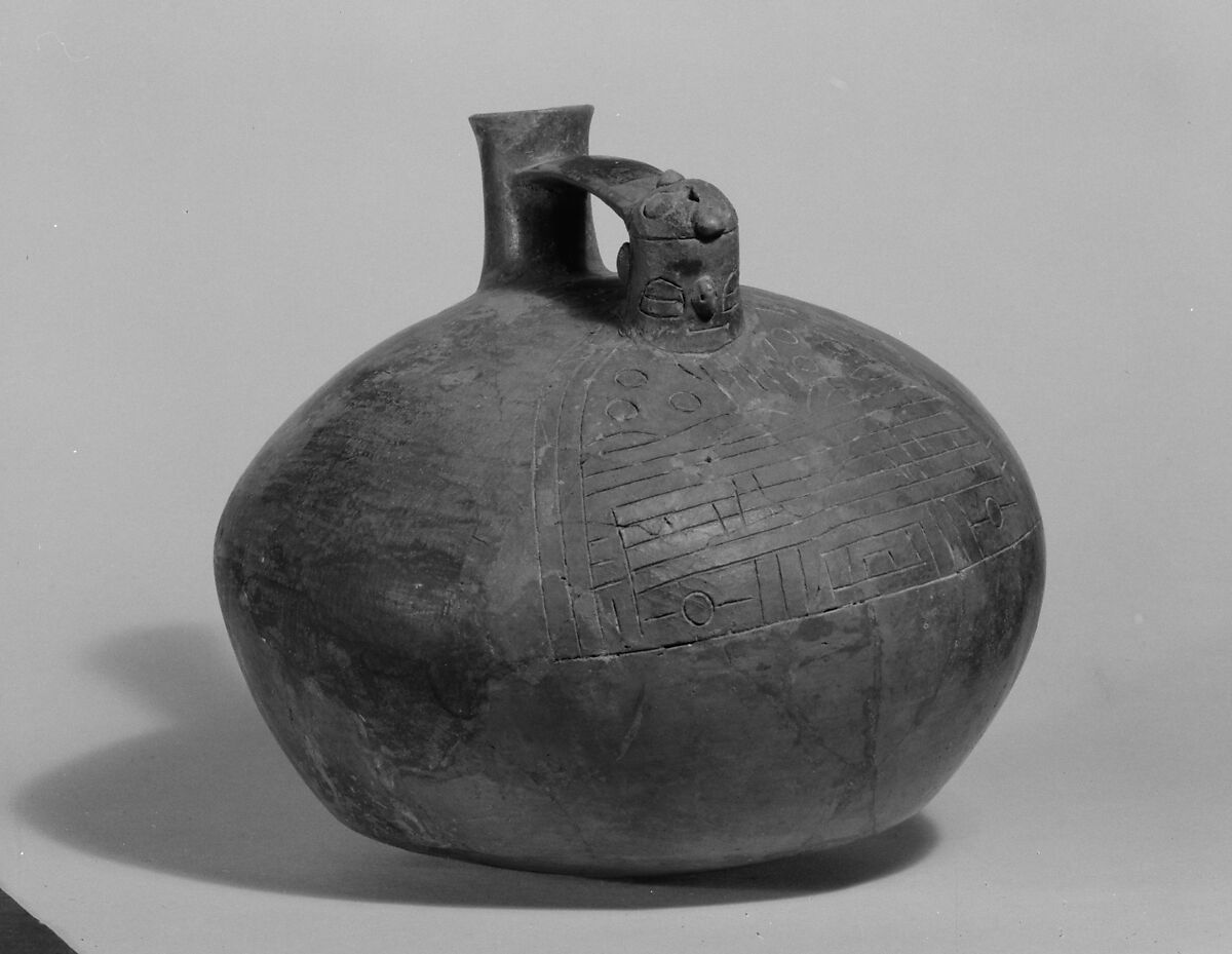 Bottle, Ceramic, pigment, Paracas