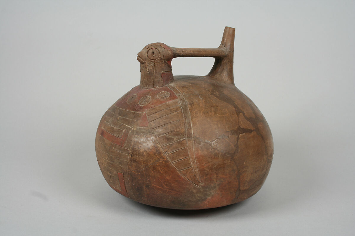 Bottle, Falcon, Ceramic, pigment, Paracas 