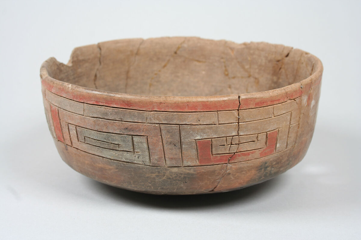 Incised bowl with eye motif, Ceramic, pigment, Paracas 