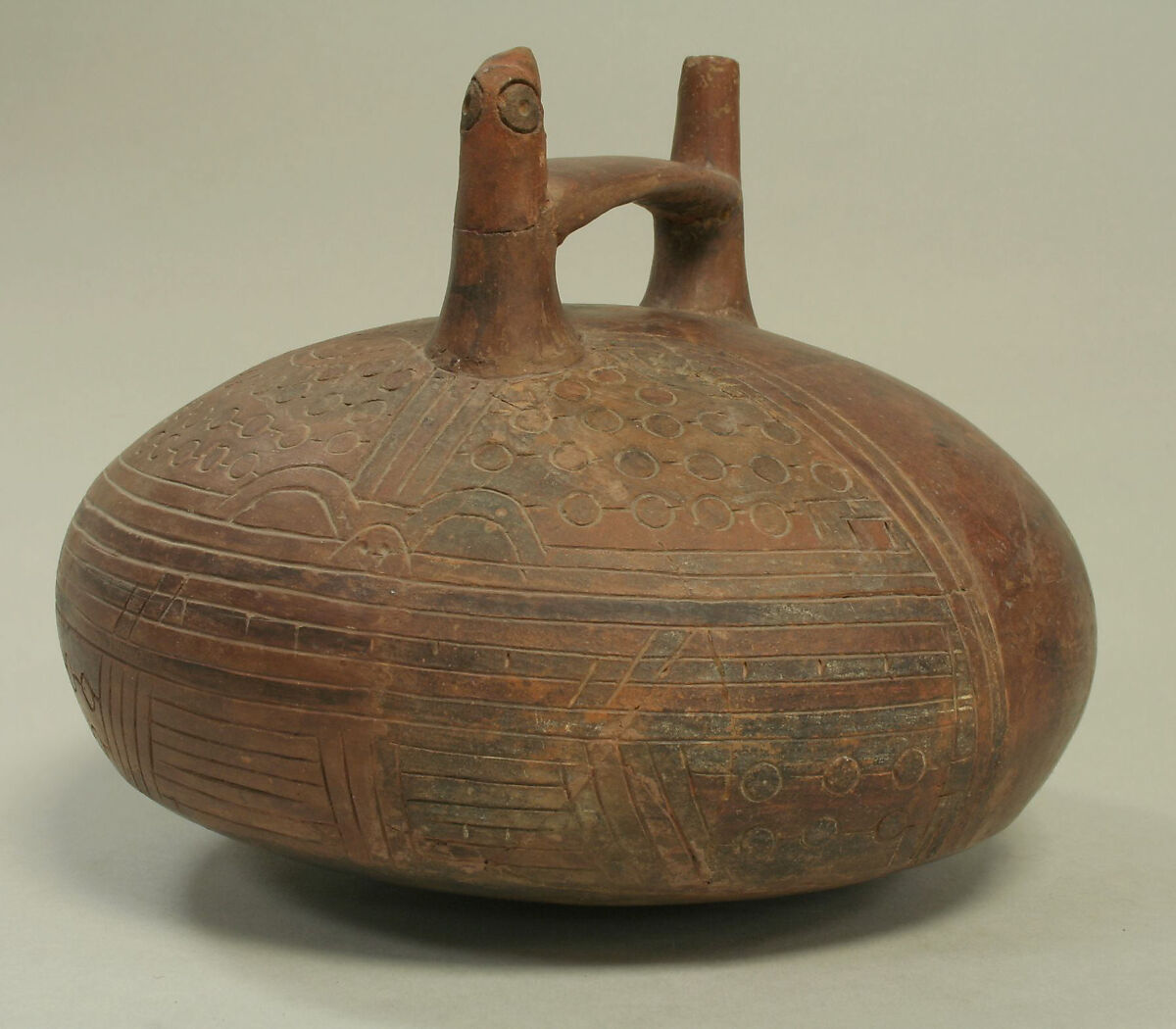 Incised bowl with eye motif, Ceramic, pigment, Paracas