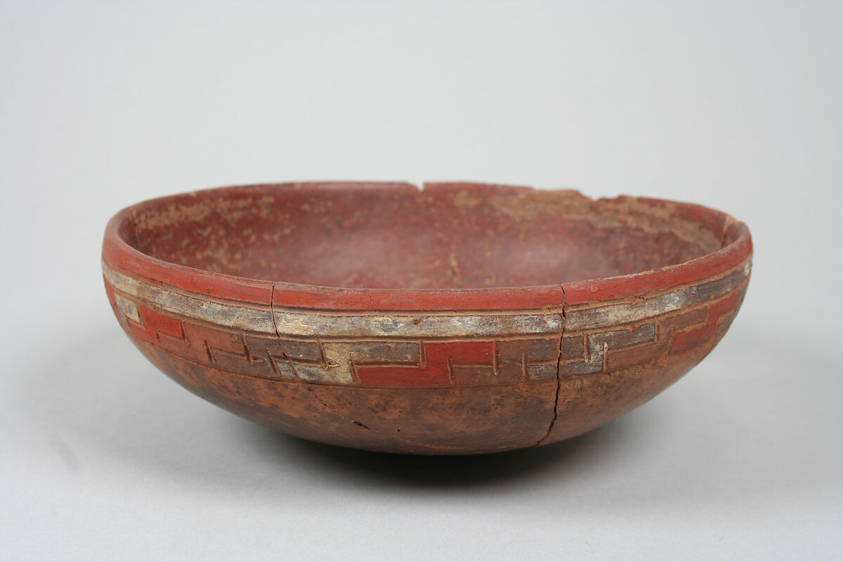 Incised bowl with dots, Ceramic, pigment, Paracas 