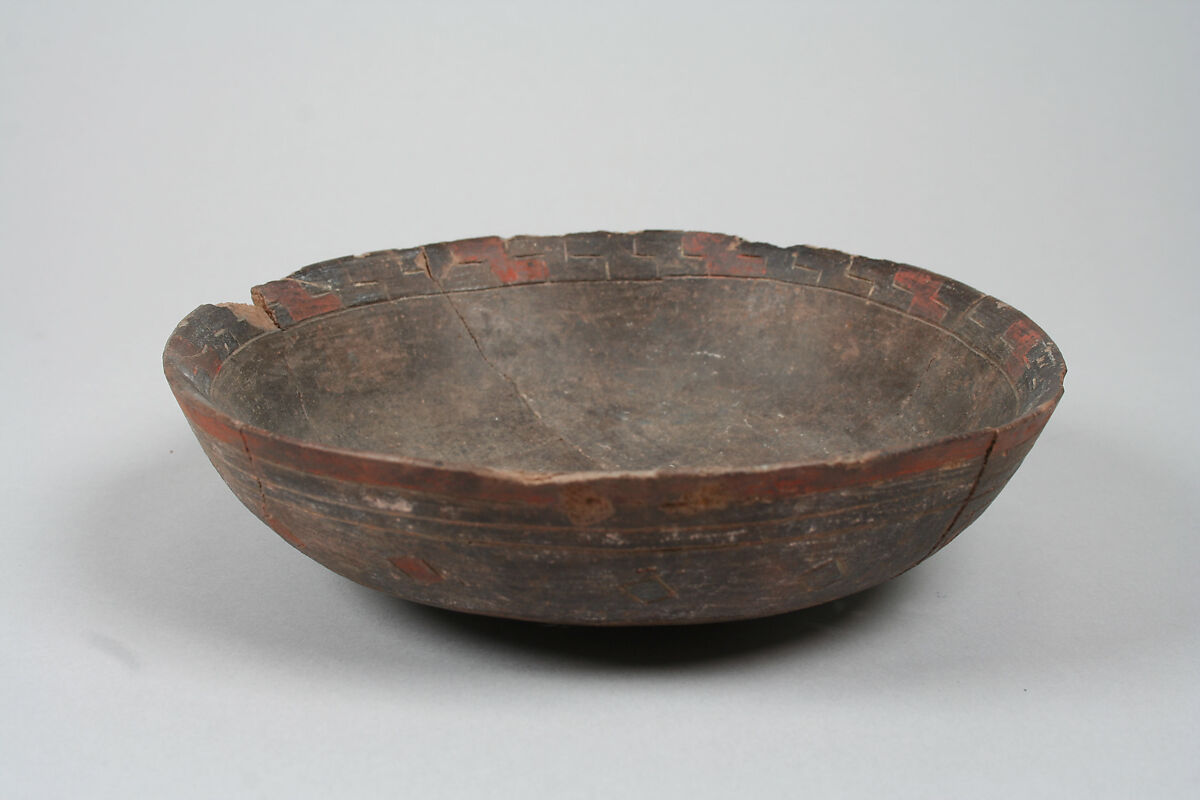 Incised bowl with diamonds, Ceramic, pigment, Paracas 