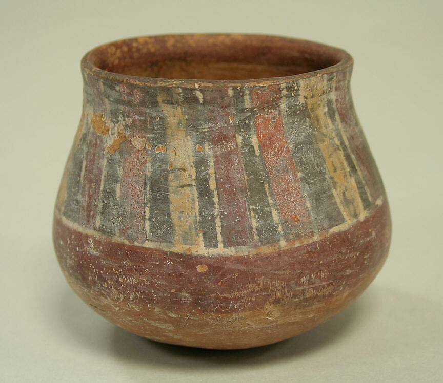 Painted jar with stripes, Ceramic, Nasca (?) 