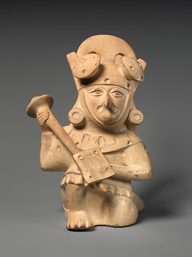 Stirrup spout bottle with warrior