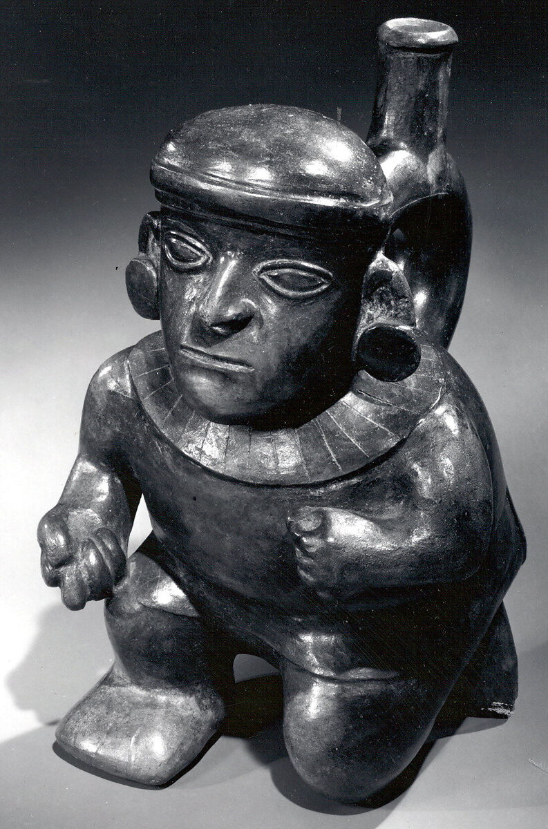 Warrior Bottle, Ceramic, Moche