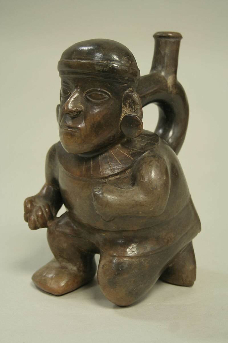 Warrior Bottle, Ceramic, Moche