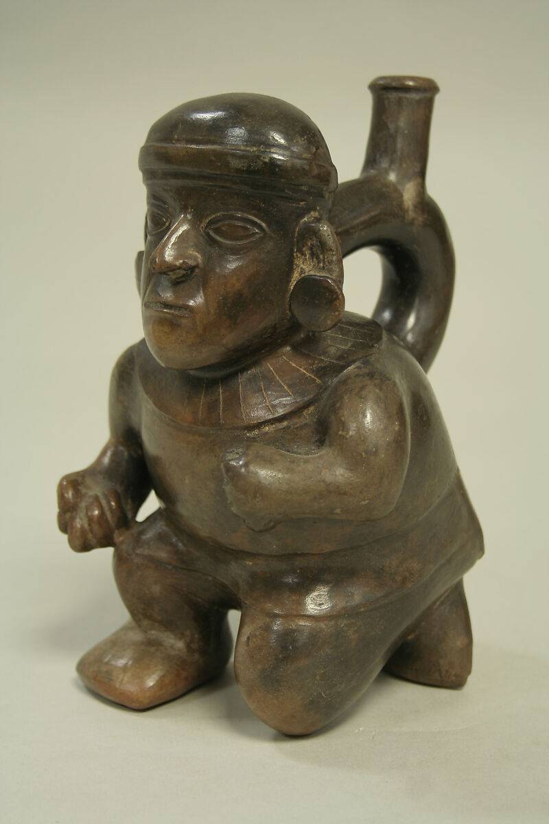 Warrior Bottle, Ceramic, Moche 