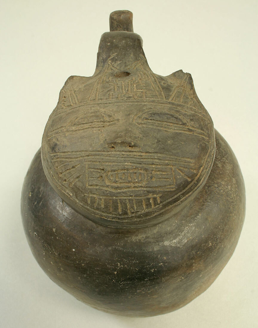 Feline Effigy Bottle, Ceramic, Paracas