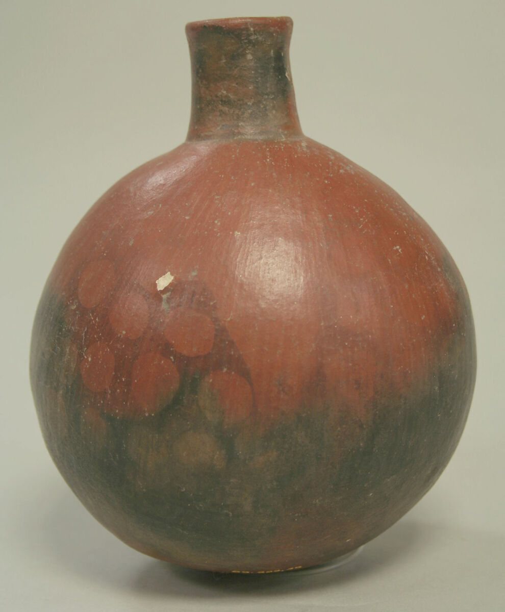 Melon Shaped Bottle, Ceramic, Paracas 