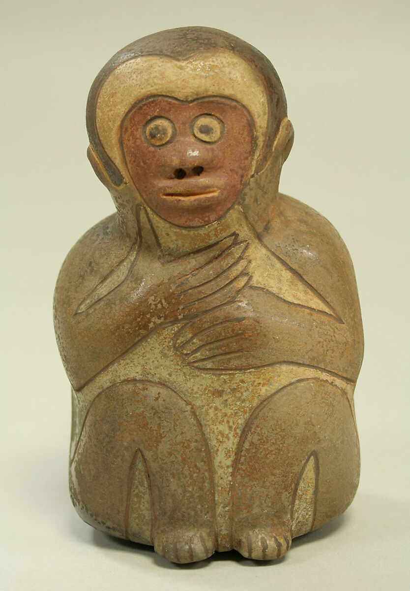 Monkey Bottle, Ceramic, Nasca