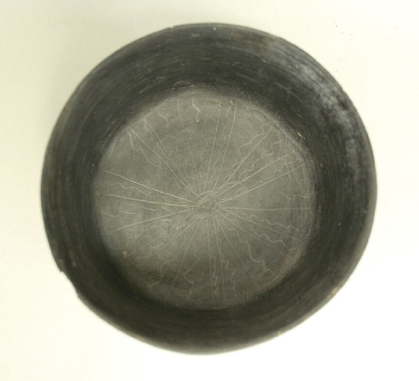 Blackware Bowl with Stepped Design, Ceramic, slip, Nasca