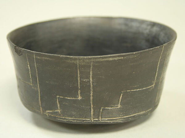 Blackware Bowl with Stepped Design