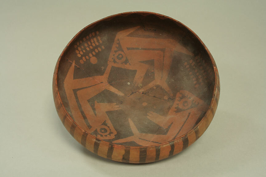 Orangeware Bowl with Fish Design, Ceramic, Paracas 