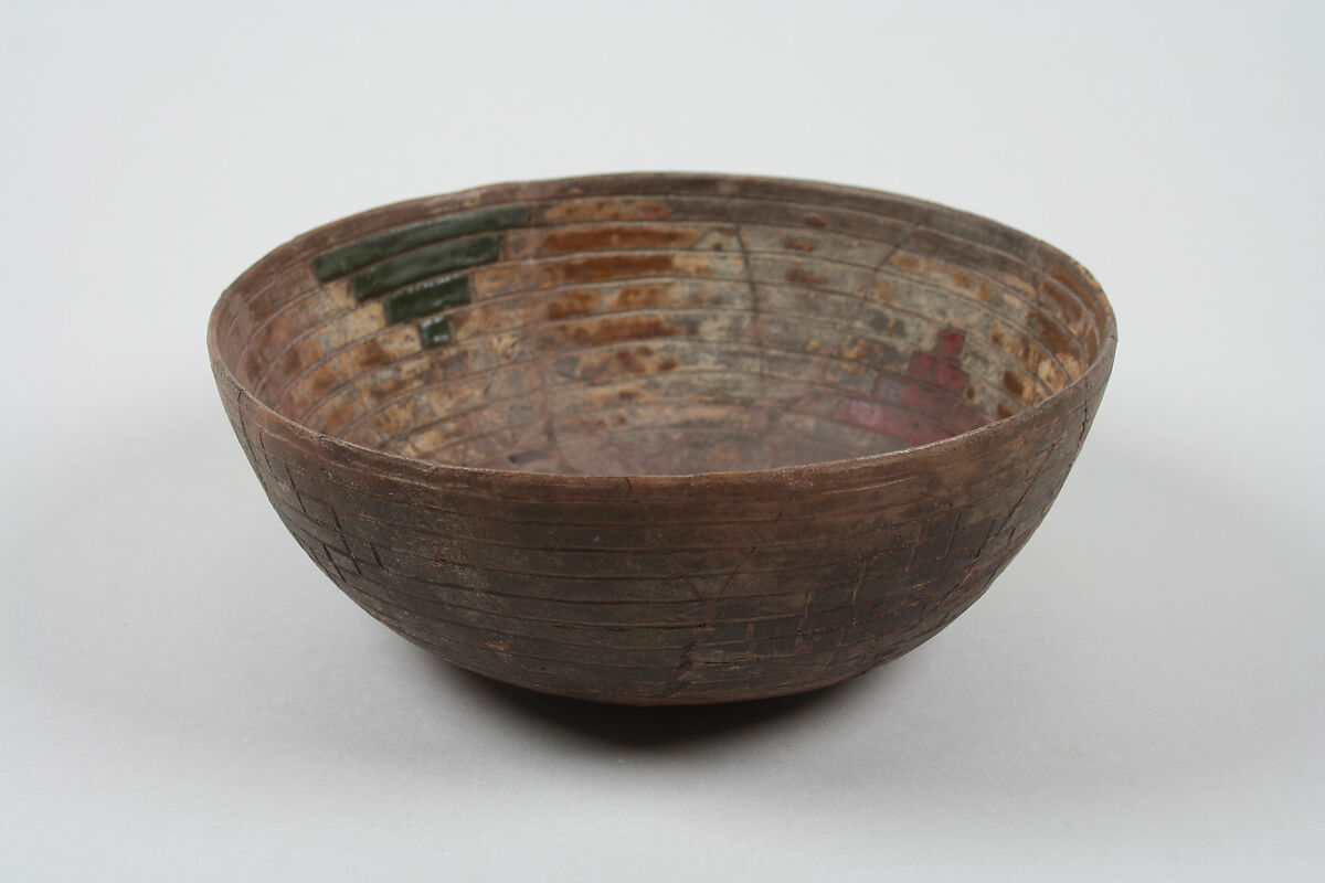 Greyware Bowl with Incised Designs, Ceramic, Paracas 