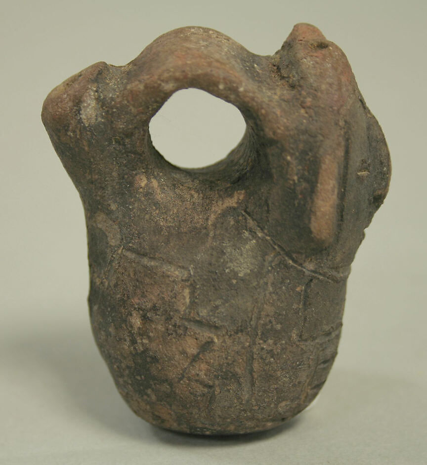 Blind Spout Incised Vessel, Ceramic, Paracas 