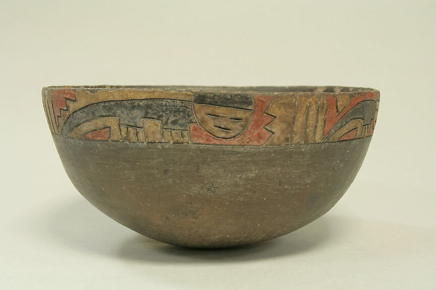Bowl with Inicised Animals, Ceramic, pigment, Paracas 