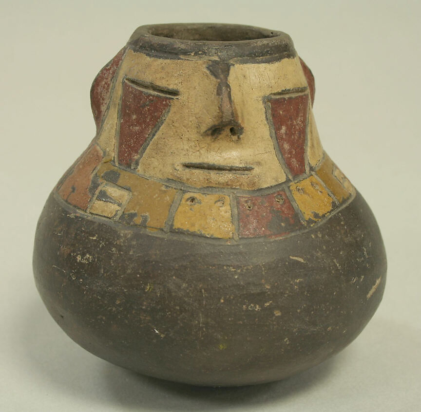 Miniature Effigy Vessel, Ceramic, post-fired paint, Paracas 