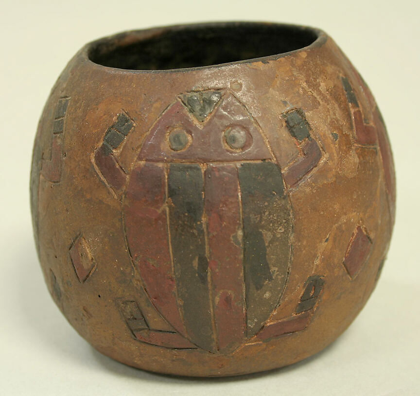 Blackware Vessel with Incised Patterns, Ceramic, pigment, Paracas 