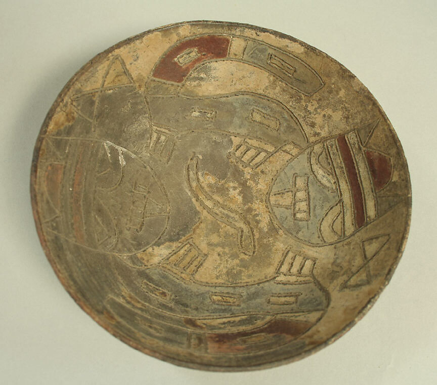 Incised Bowl with Animal and Geometric Motifs, Ceramic, pigment, Paracas