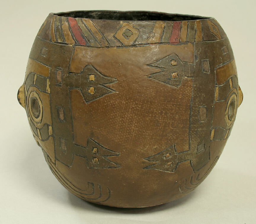 Bowl, Face, Ceramic, pigment, Paracas