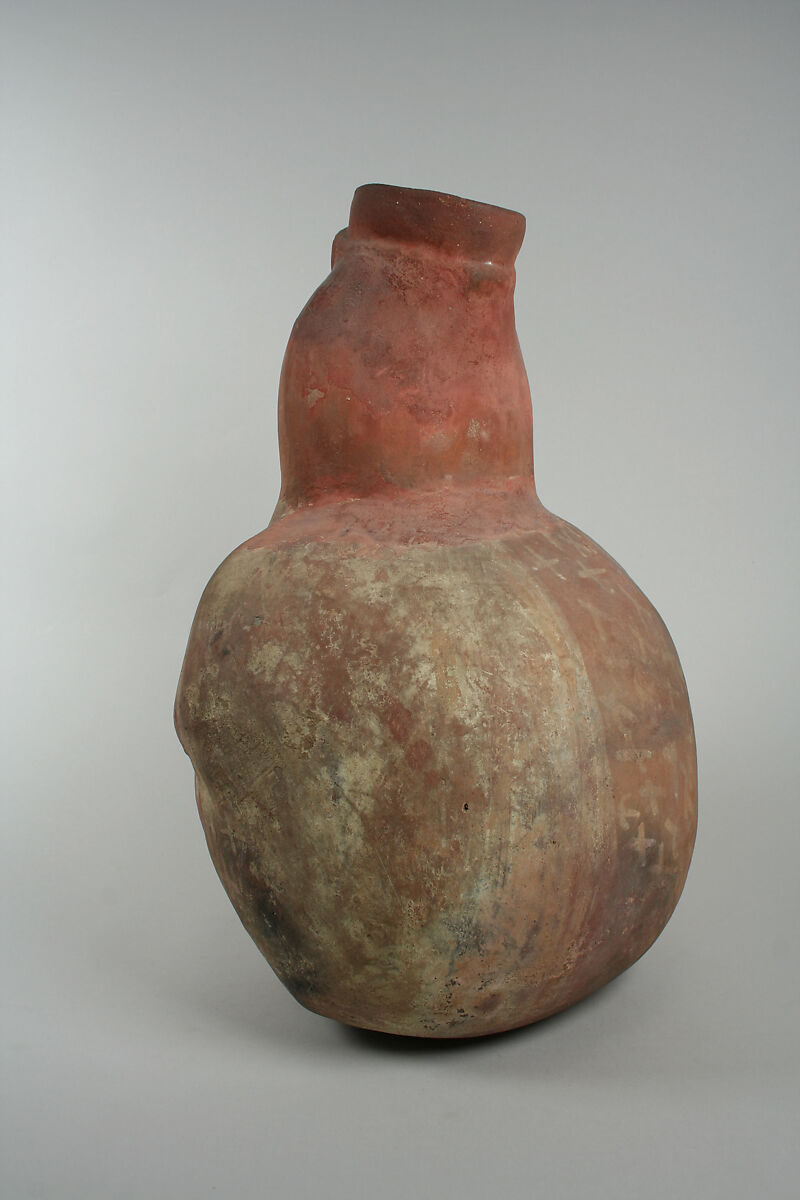 Figure Jar, Ceramic, slip, Moche