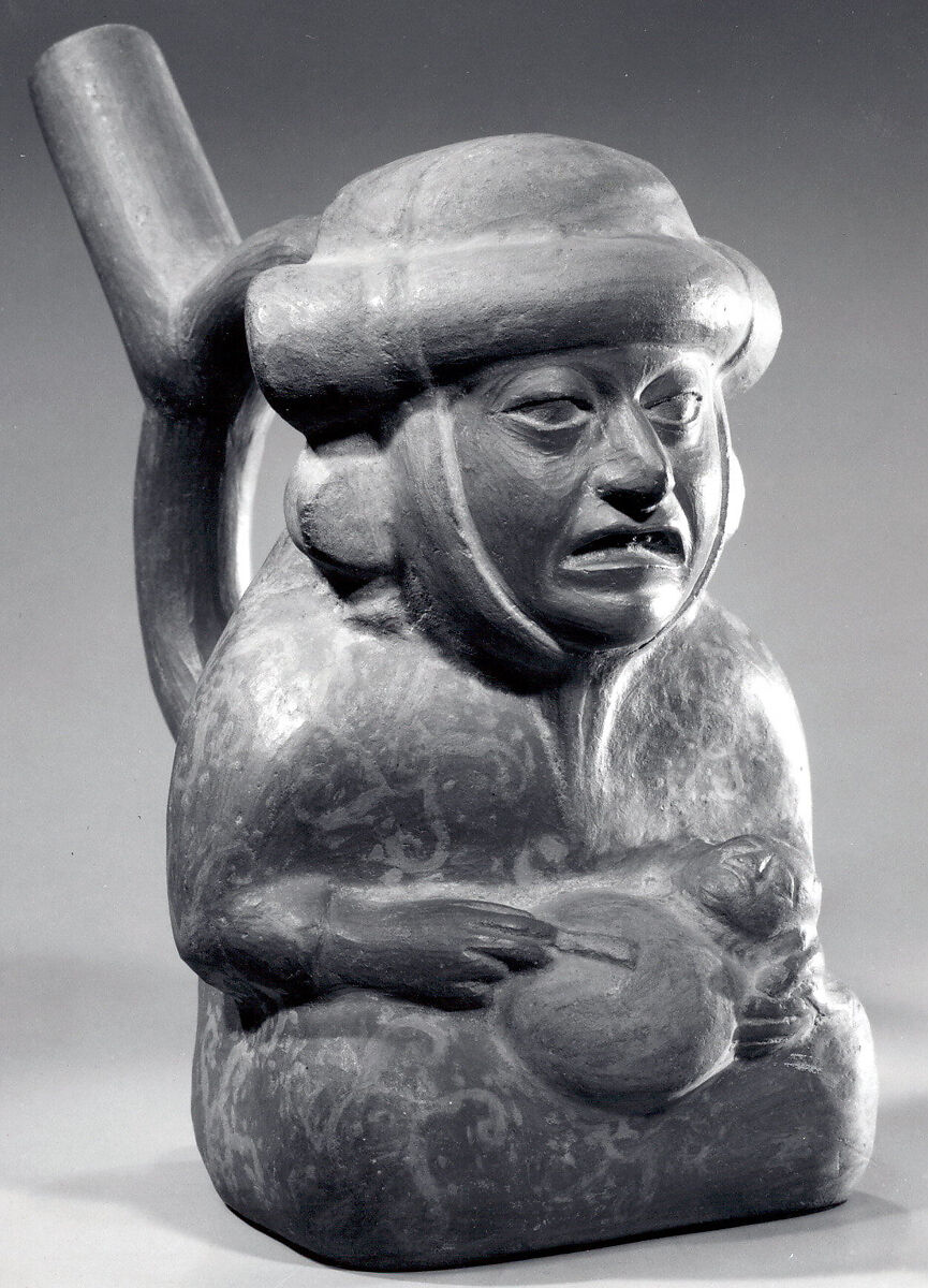 Figure Bottle, Ceramic, Moche