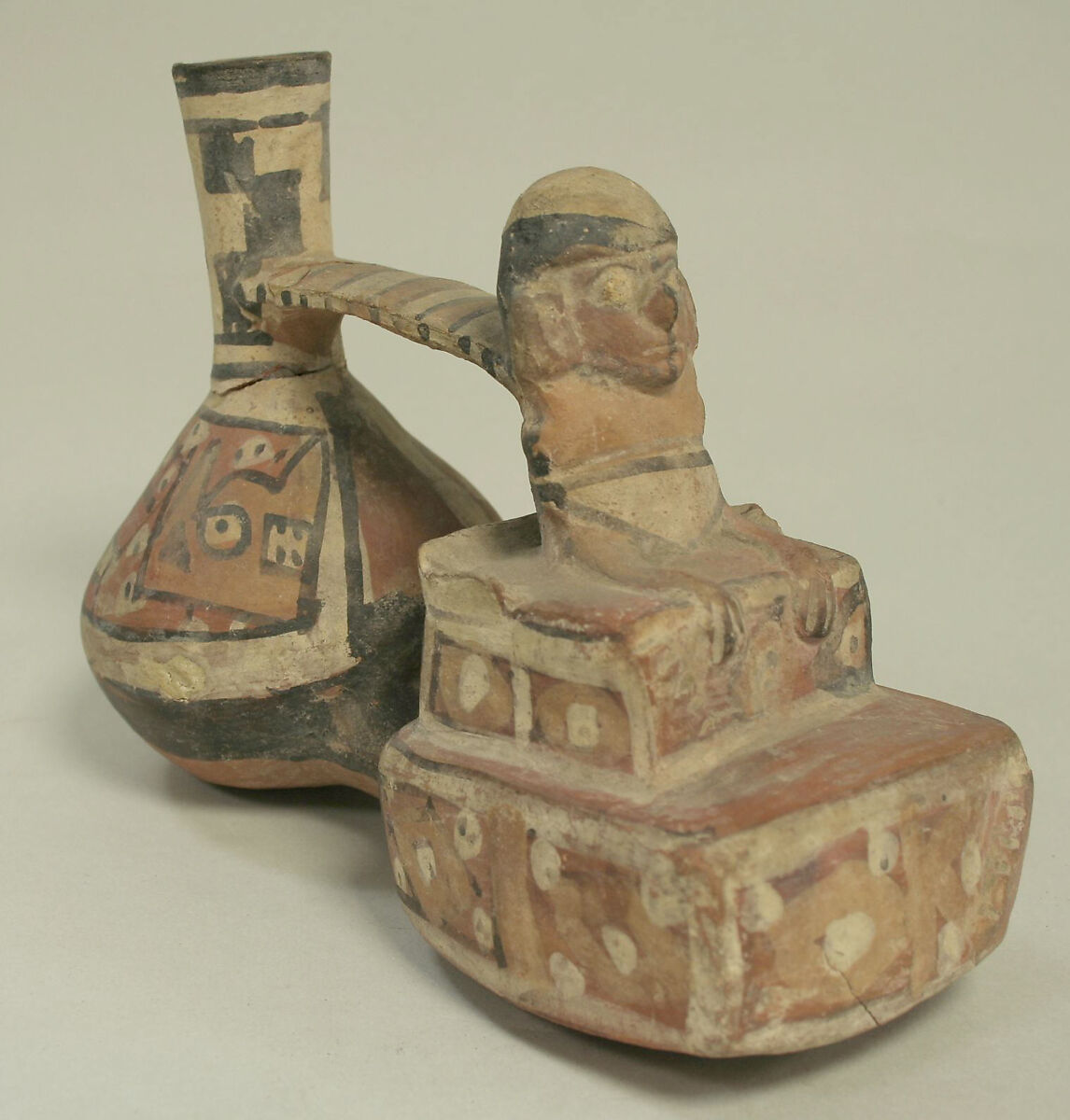 Double Chambered Bottle, Ceramic, Wari 
