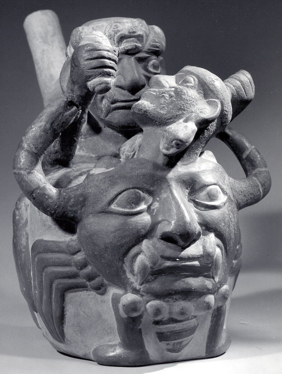 Bottle, Crab Demon, Ceramic, slip, Moche