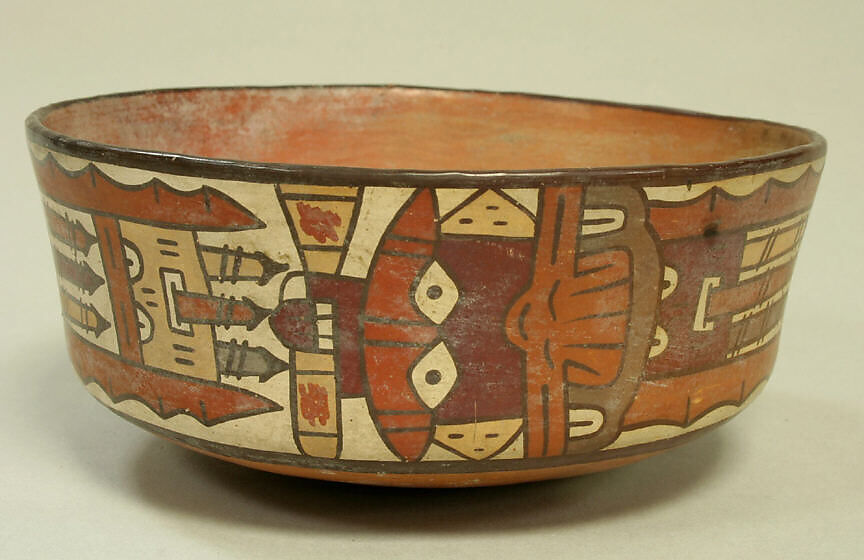 Bowl, Warrior Deity, Ceramic, pigment, Nasca 