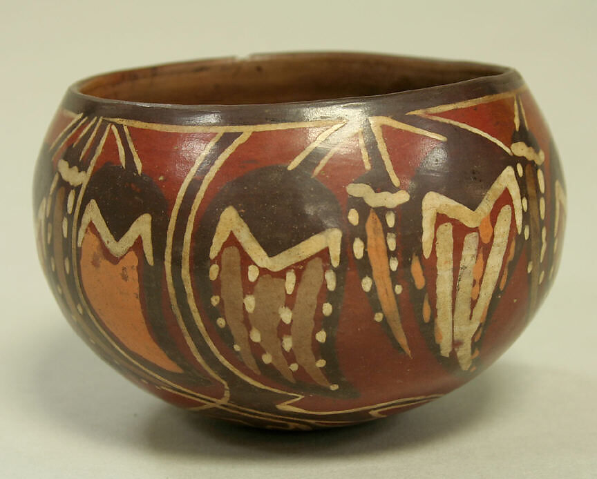 Bowl with Fruit Designs, Ceramic, pigment, Nasca 