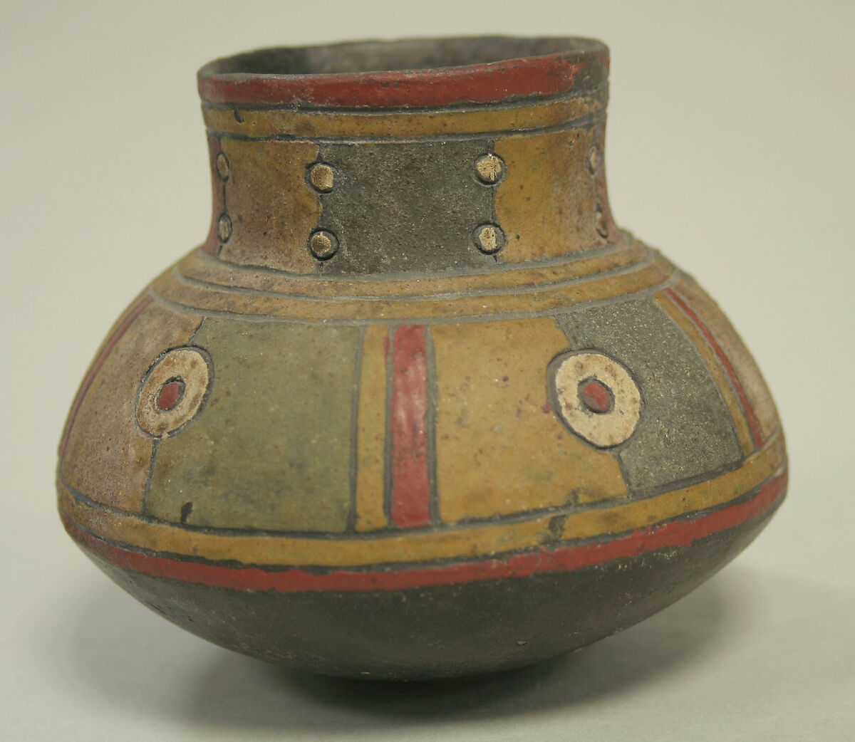 Single Spout Painted Jar, Ceramic, pigment, Paracas 