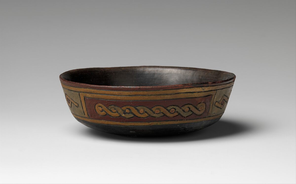 Incised Bowl, Ceramic, post-fired resin paint, Paracas 