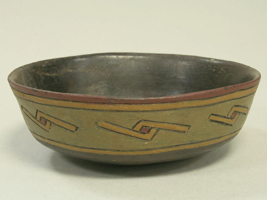 Incised Bowl, Ceramic, post-fired resin paint, Paracas